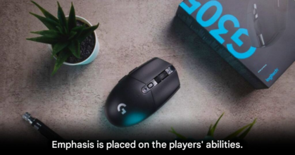 Logitech G Pro X2 Superstrike gaming mouse on display