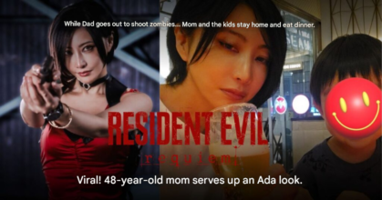 Ada Wong inspired cosplay by a 48 year old cosplayer resembling the Resident Evil character
