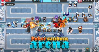 Poker Random Arena tower defense poker gameplay