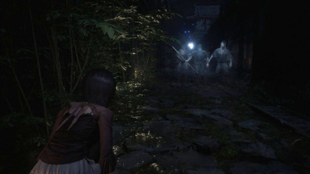 Fatal Frame II Crimson Butterfly remake gameplay scene in haunted village