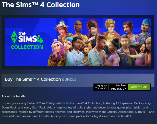 The Sims 4 Collection DLC bundle promotion