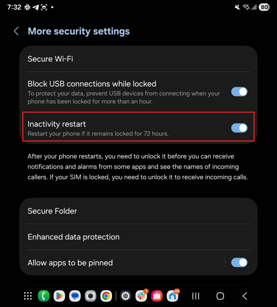 Samsung Galaxy S26 Inactivity Restart